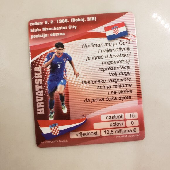 Vedran Corluka Hrvatska Croatian Soccer Card 2008 - Picture 3 of 3